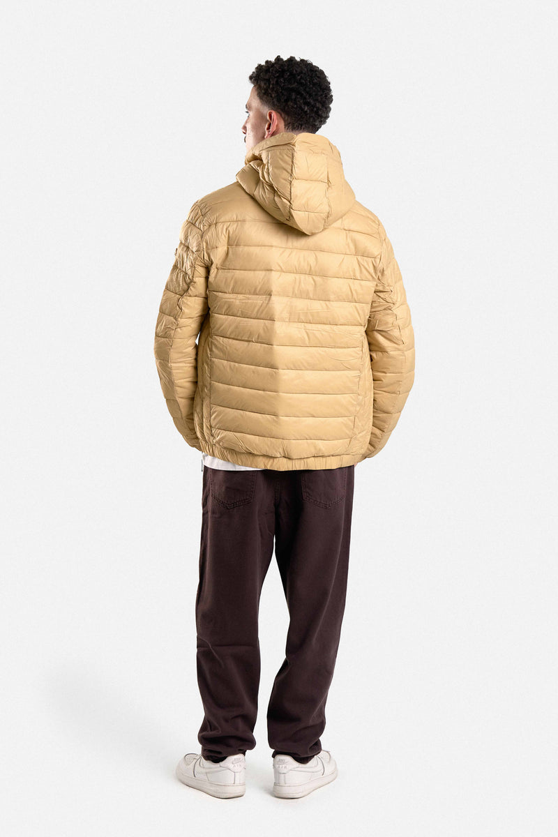 PUFFER JACKET WITH HOOD POCKETS AND ZIPPER