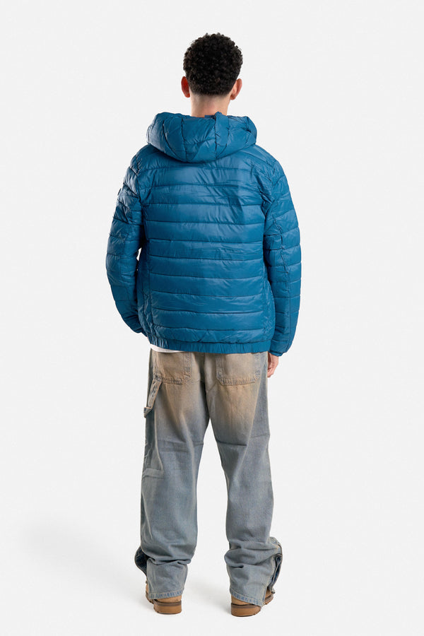 PUFFER JACKET WITH HOOD POCKETS AND ZIPPER