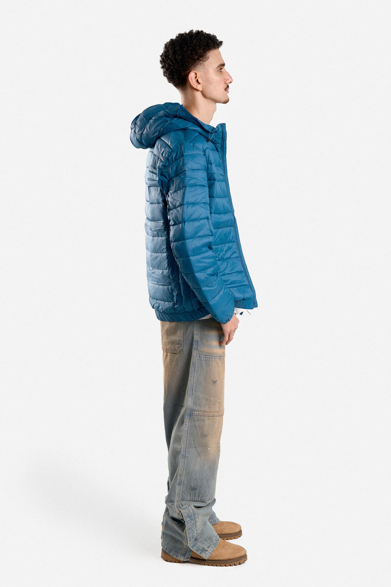 PUFFER JACKET WITH HOOD POCKETS AND ZIPPER