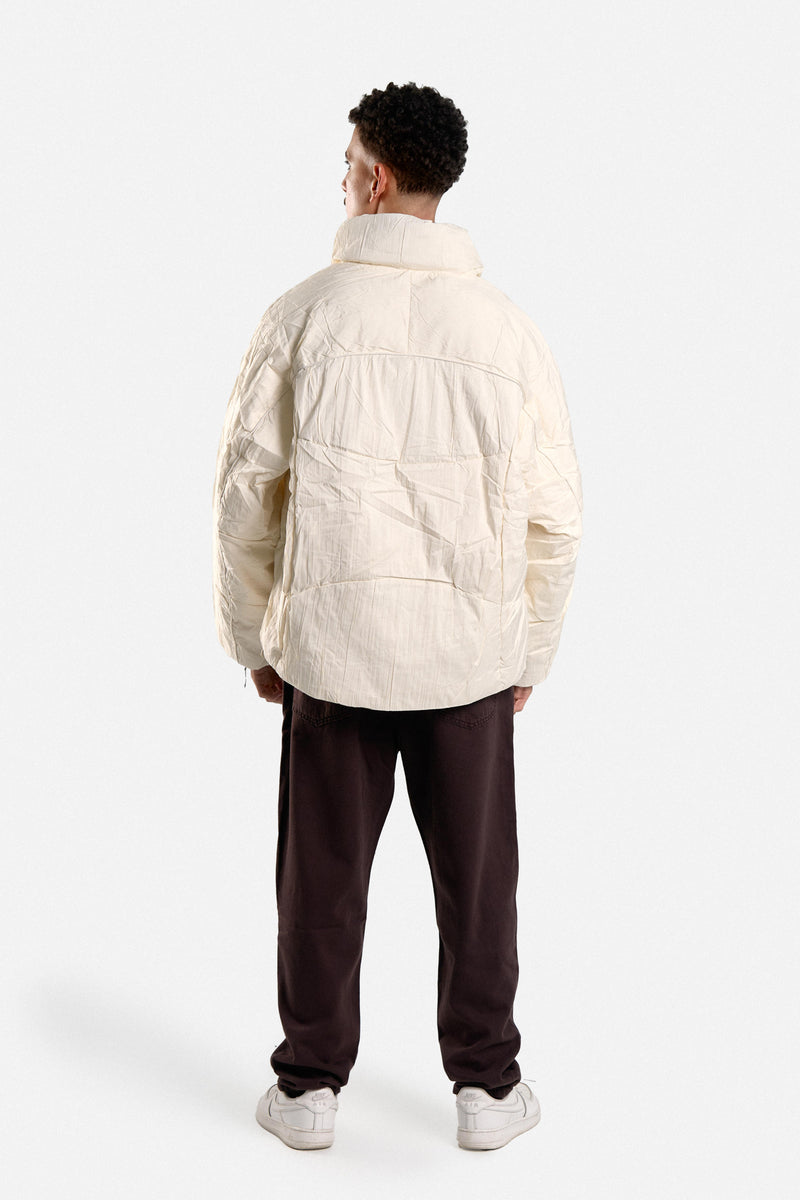 PUFFER JACKET WITH HOOD POCKETS AND ZIPPER