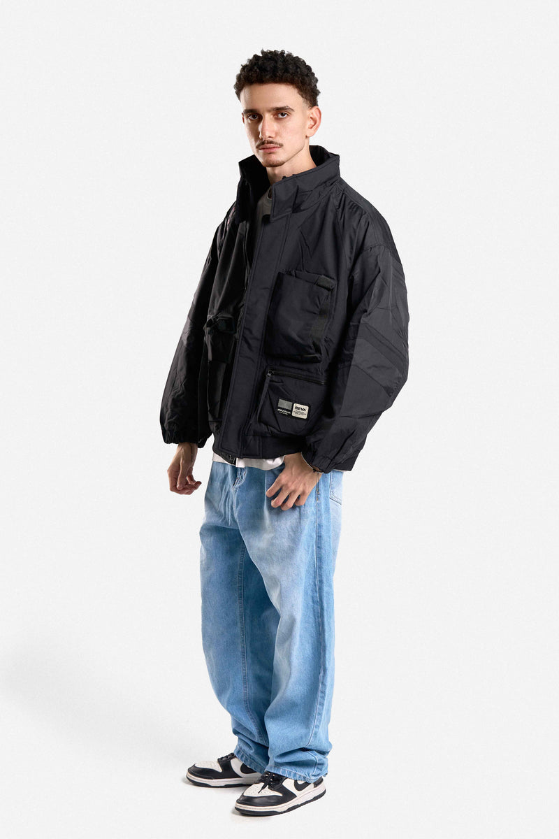 PUFFER JACKET WITH HOOD POCKETS AND ZIPPER