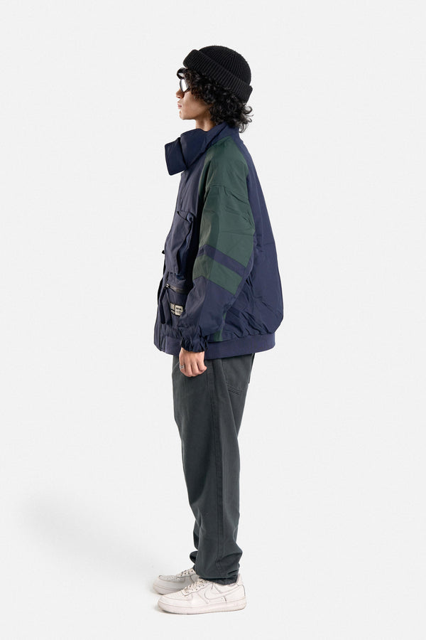 PUFFER JACKET WITH HOOD POCKETS AND ZIPPER