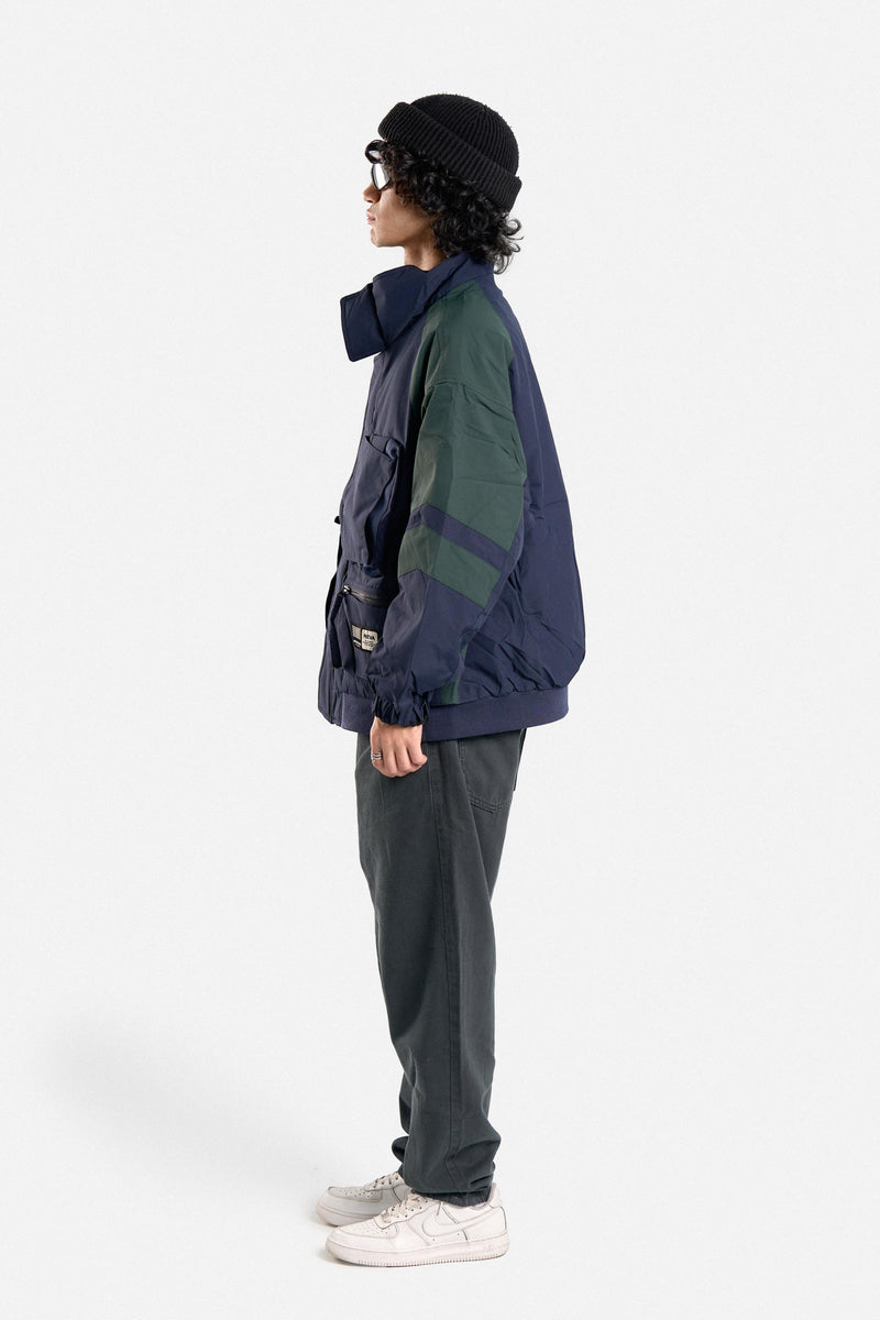 PUFFER JACKET WITH HOOD POCKETS AND ZIPPER