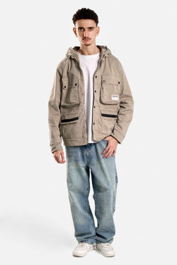 CASUAL‎ JACKET WITH HOOD POCKETS AND ZIPPER