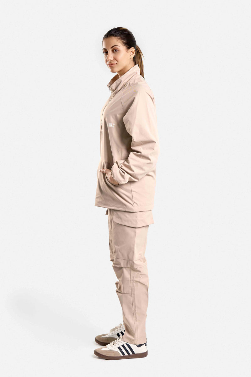 TRACKSUIT WITH ZIPPERS-BEIGE